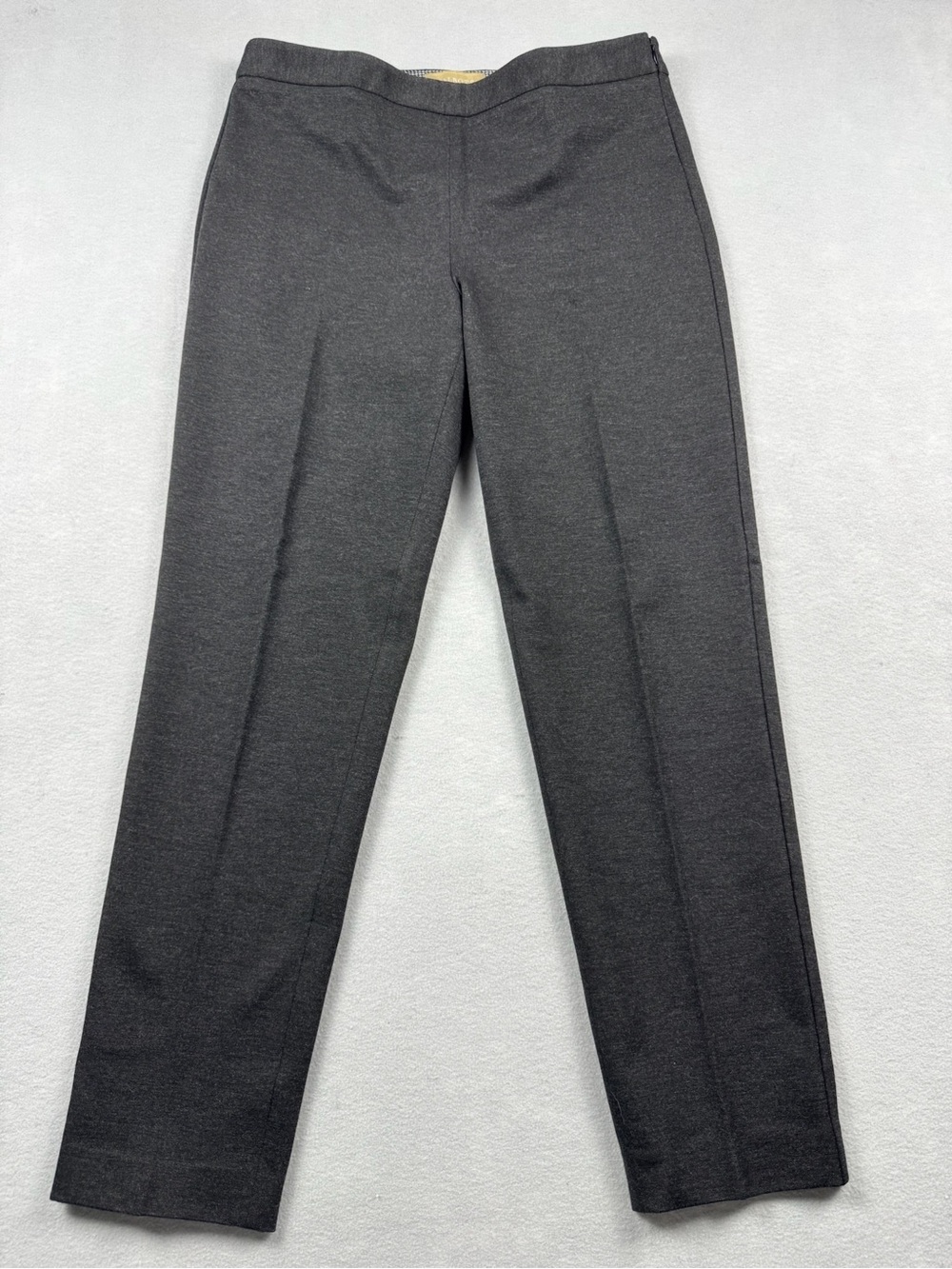 Talbots Classic Side Zip Womens 8 Gray Stretch Twill MID-RISE Straight Leg Pants